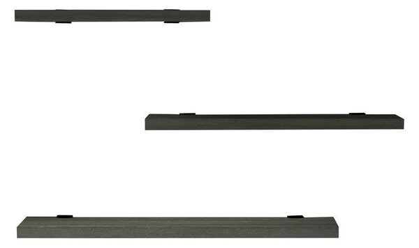 Raft de perete Leila, 3 Piese, Gri - Alb, 50x14 cm