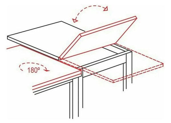 Masa extensibila FLIP, stejar artisan/negru, PAL laminat, 80/160x80x78