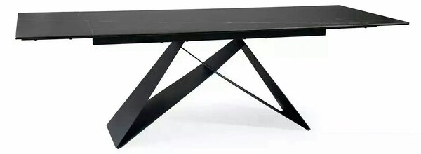 Masa extensibila WESTIN, negru, sticla/metal, 160-240x90x77 cm