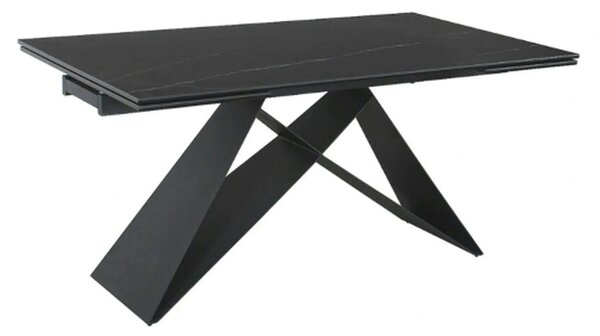 Masa extensibila WESTIN, negru, sticla/metal, 160-240x90x77 cm