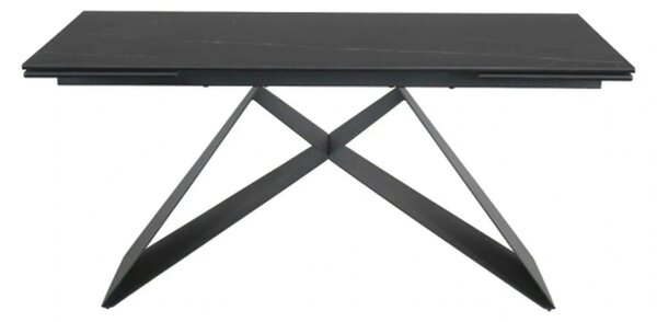 Masa extensibila WESTIN, negru, sticla/metal, 160-240x90x77 cm