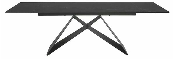 Masa extensibila WESTIN, negru, sticla/metal, 160-240x90x77 cm