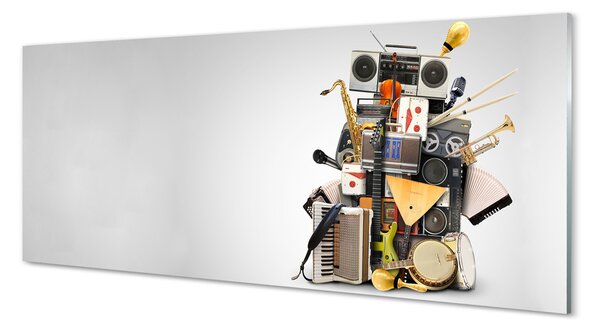 Panouri de sticlă Radio microfon ukulele