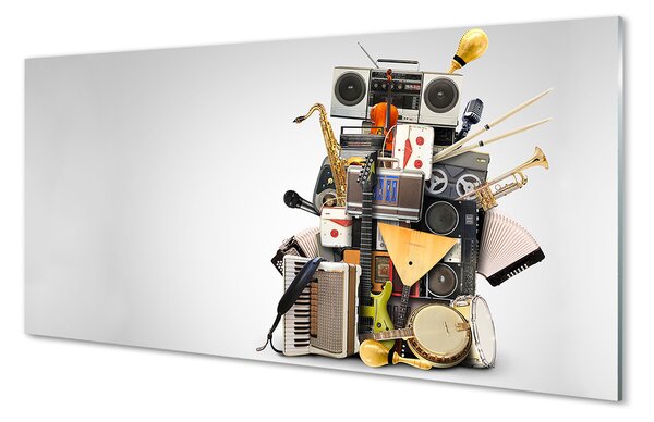 Panouri de sticlă Radio microfon ukulele