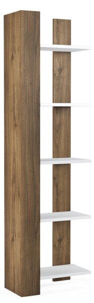 Biblioteca Reeta, Nuc - Alb, 45x26x160 cm