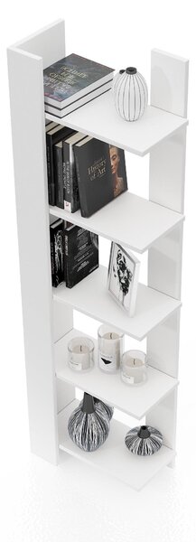 Biblioteca Reeta, Nuc - Alb, 45x26x160 cm