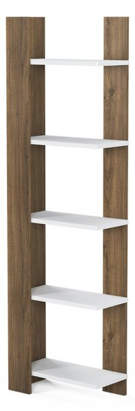 Biblioteca Reeta, Nuc - Alb, 45x26x160 cm