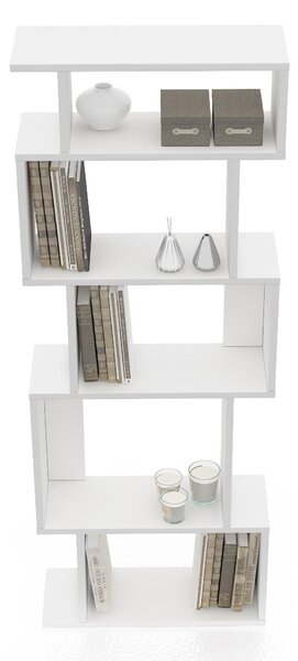 Biblioteca Piramide, Alb, 60 x 22 x 160 cm