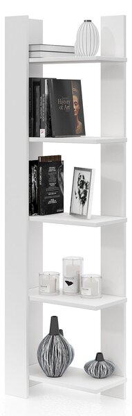 Biblioteca Reeta, Nuc - Alb, 45x26x160 cm