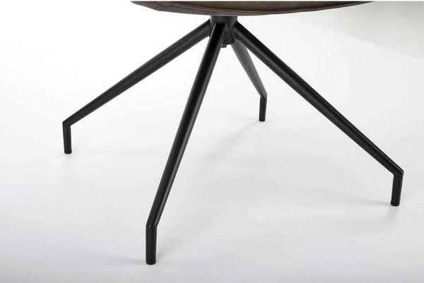 Scaun dining modern K523, maro/negru, stofa/piele ecologica, 61x61x85