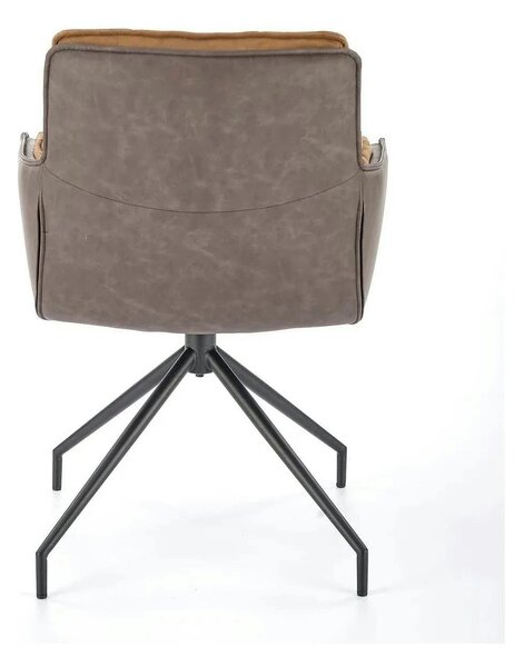 Scaun dining modern K523, maro/negru, stofa/piele ecologica, 61x61x85