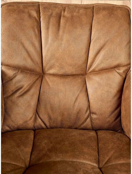Scaun dining modern K523, maro/negru, stofa/piele ecologica, 61x61x85