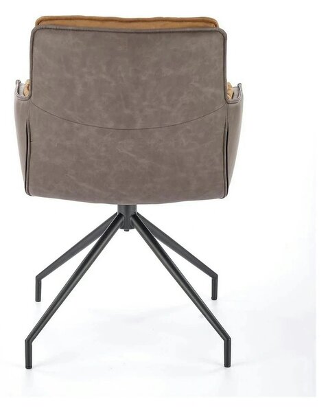 Scaun dining modern K523, maro/negru, stofa/piele ecologica, 61x61x85