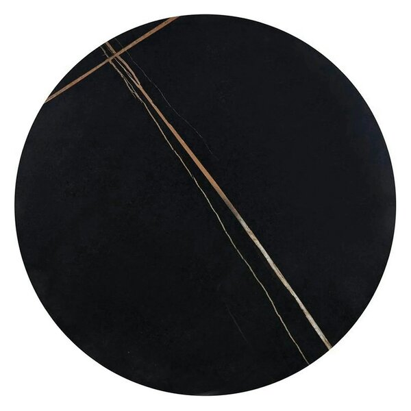 Masuta de cafea metal/ceramica SCALITA, negru cu efect de marmura/auri