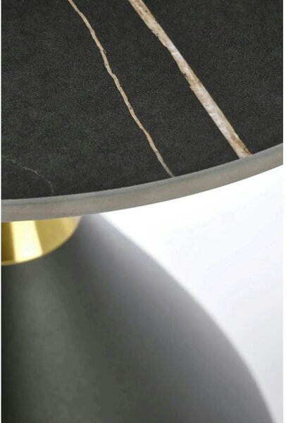 Masuta de cafea metal/ceramica SCALITA, negru cu efect de marmura/auri