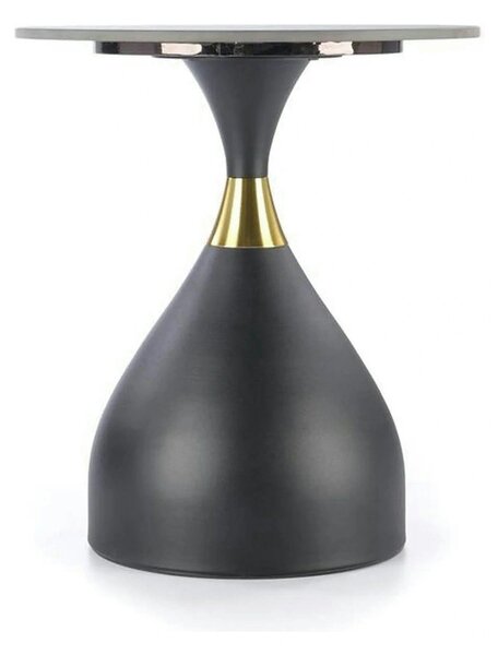 Masuta de cafea metal/ceramica SCALITA, negru cu efect de marmura/auri