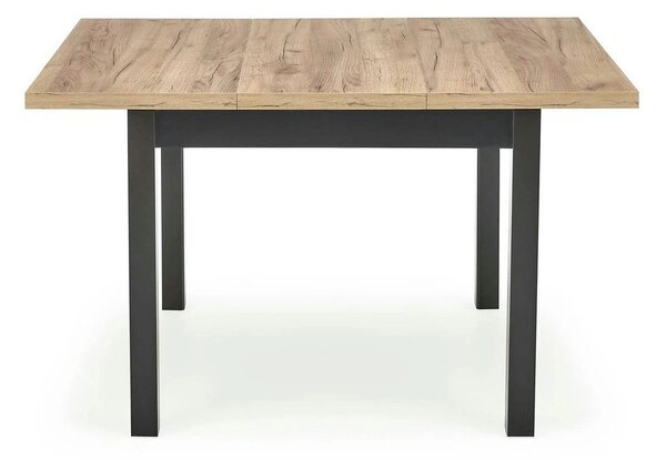 Masa bucatarie extensibila lemn TIAGO, stejar/negru, 90/125x90x77 cm