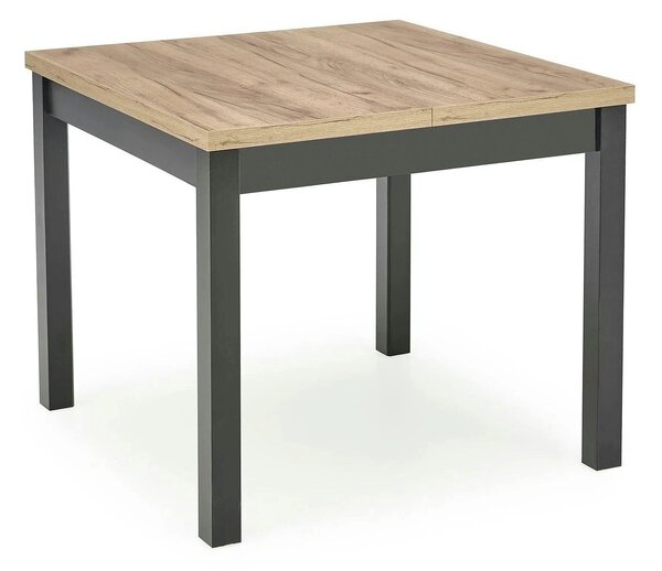 Masa bucatarie extensibila lemn TIAGO, stejar/negru, 90/125x90x77 cm