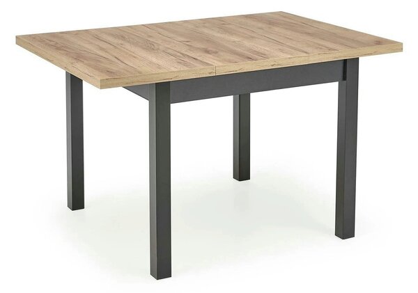 Masa bucatarie extensibila lemn TIAGO, stejar/negru, 90/125x90x77 cm