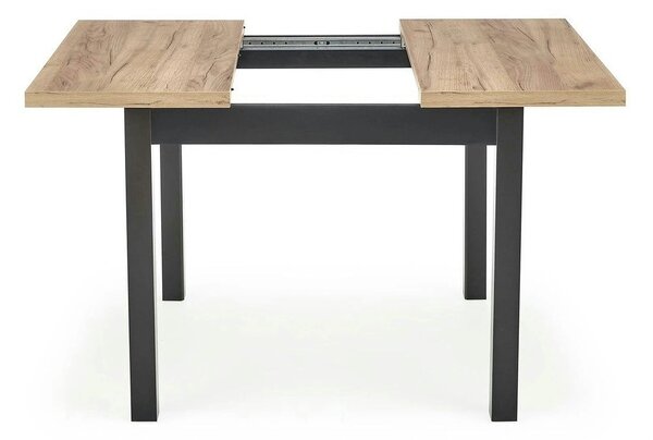 Masa bucatarie extensibila lemn TIAGO, stejar/negru, 90/125x90x77 cm