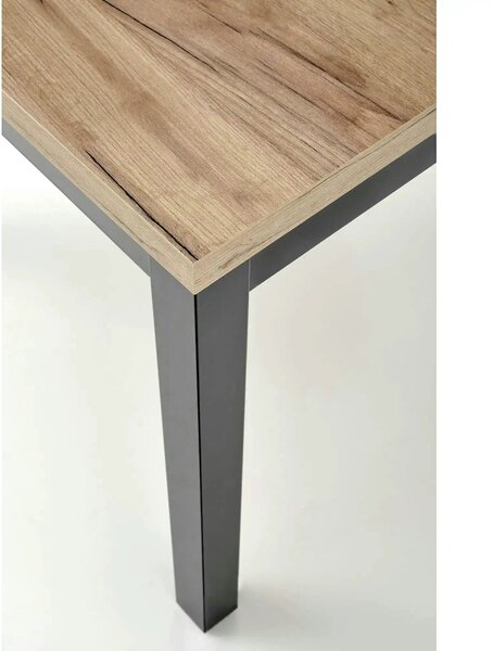 Masa bucatarie extensibila lemn TIAGO, stejar/negru, 90/125x90x77 cm