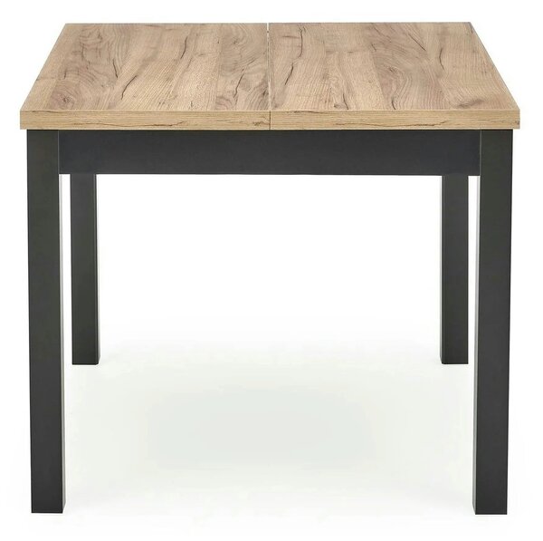 Masa bucatarie extensibila lemn TIAGO, stejar/negru, 90/125x90x77 cm