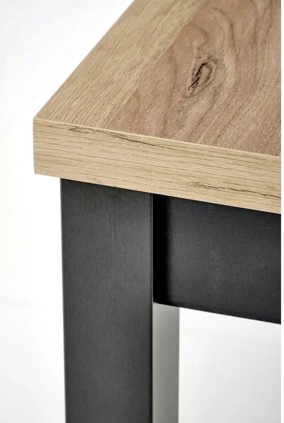 Masa bucatarie extensibila lemn TIAGO, stejar/negru, 90/125x90x77 cm