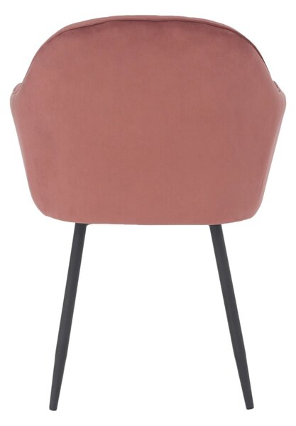Scaun ZIRKON, roz/negru, stofa catifelata/metal, 56x55x82 cm