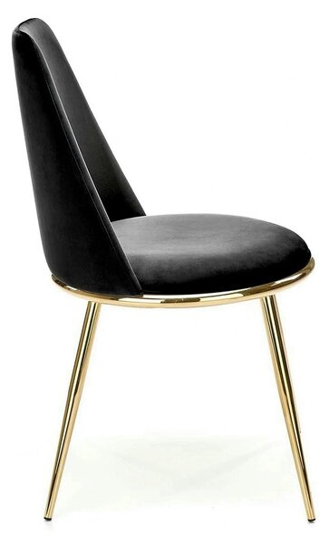 Scaun K460, negru/auriu, stofa catifelata, 49x54x84 cm