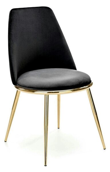 Scaun K460, negru/auriu, stofa catifelata, 49x54x84 cm