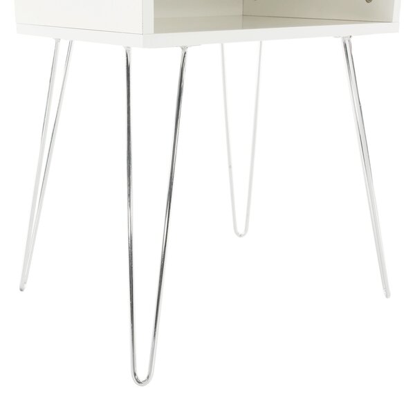 Masuta LAMEJ, alb laminat/metal, 45x35x58 cm
