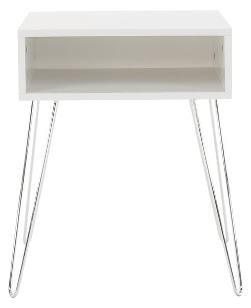 Masuta LAMEJ, alb laminat/metal, 45x35x58 cm