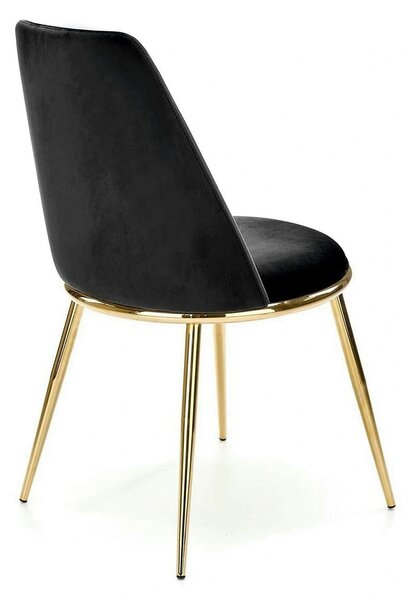 Scaun K460, negru/auriu, stofa catifelata, 49x54x84 cm