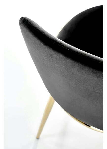 Scaun K460, negru/auriu, stofa catifelata, 49x54x84 cm