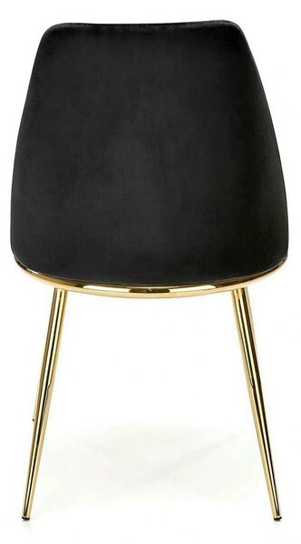 Scaun K460, negru/auriu, stofa catifelata, 49x54x84 cm