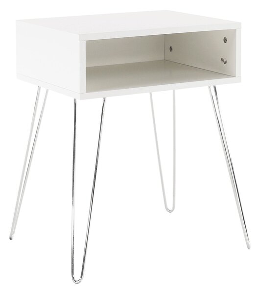 Masuta LAMEJ, alb laminat/metal, 45x35x58 cm