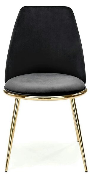 Scaun K460, negru/auriu, stofa catifelata, 49x54x84 cm