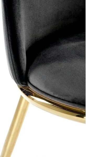 Scaun K460, negru/auriu, stofa catifelata, 49x54x84 cm