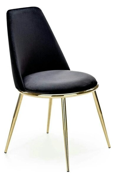 Scaun K460, negru/auriu, stofa catifelata, 49x54x84 cm