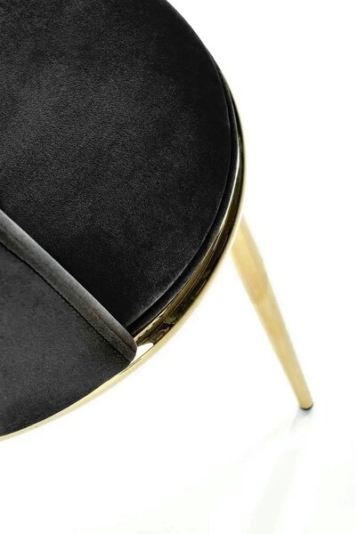 Scaun K460, negru/auriu, stofa catifelata, 49x54x84 cm