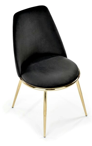 Scaun K460, negru/auriu, stofa catifelata, 49x54x84 cm