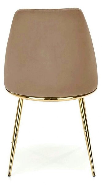 Scaun bej tapitat K460, stofa catifelata, 49x54x84 cm