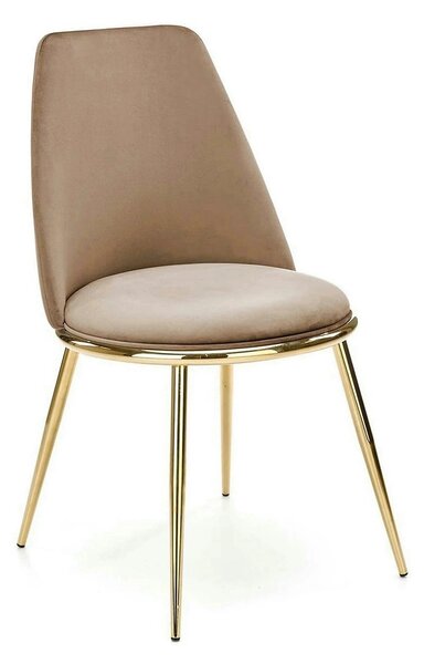 Scaun bej tapitat K460, stofa catifelata, 49x54x84 cm