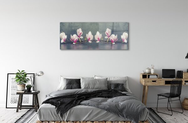 Tablouri pe sticlă ramură de magnolie