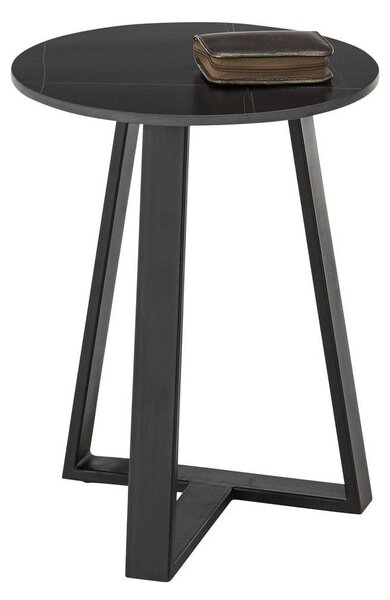 Masuta cafea Jason 2, ceramica/metal, negru, 40x50 cm
