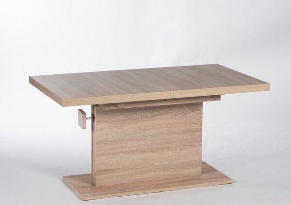 Masuta cafea Monaco, PAL/ABS , stejar sonoma, mecanism de ridicare, 120/160x67x59/76 cm
