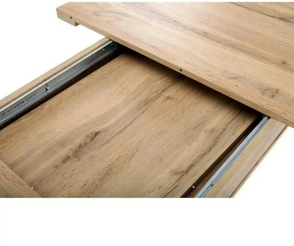 Masa extensibila BRANDON, stejar wotan/negru, PAL laminat, 160/200x90x