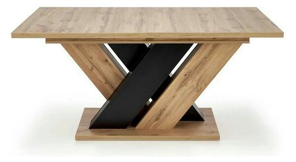 Masa extensibila BRANDON, stejar wotan/negru, PAL laminat, 160/200x90x