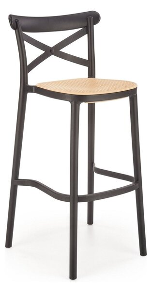 Scaun de bar H111, crem/negru, polipropilena, 103x47x47 cm