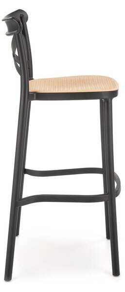 Scaun de bar H111, crem/negru, polipropilena, 103x47x47 cm